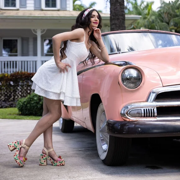 Betsey Johnson Cheyne Cherry Platform Heels Size 7.5 🍒 Statement Sandals - Picture 9 of 10
